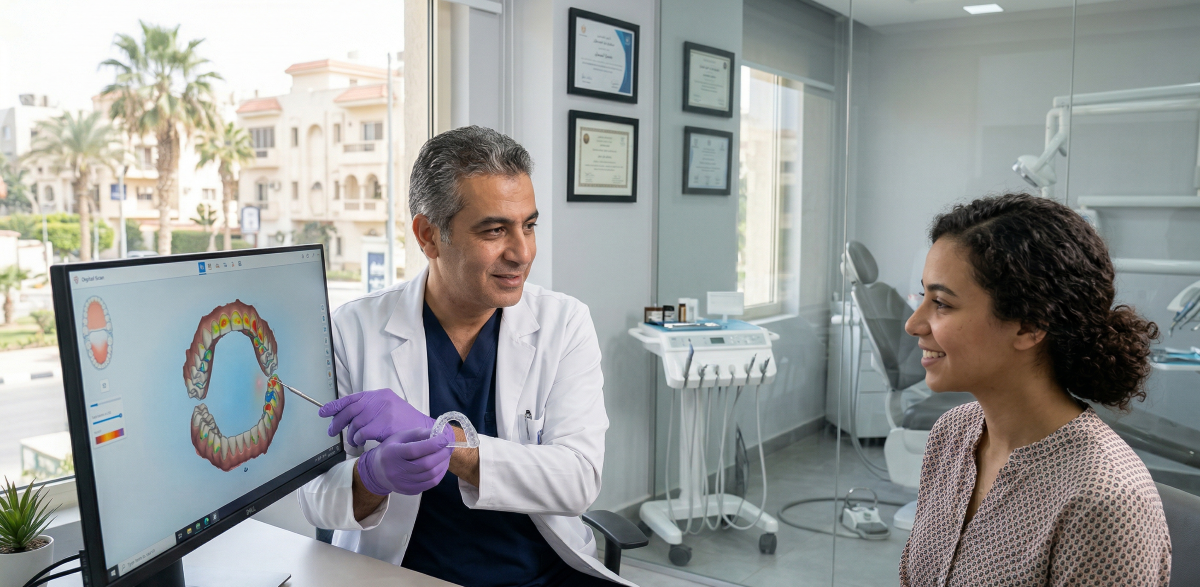 Occlusal & Night Guard Consultation – Digital Bite Analysis at Oakville Dental Dentist explaining custom occlusal night guard options to patient during consultation at Oakville Dental